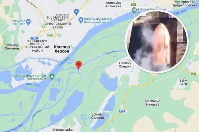  Річковий бій: під Херсоном дрон ЗСУ затопив російський воєнний корабель 
