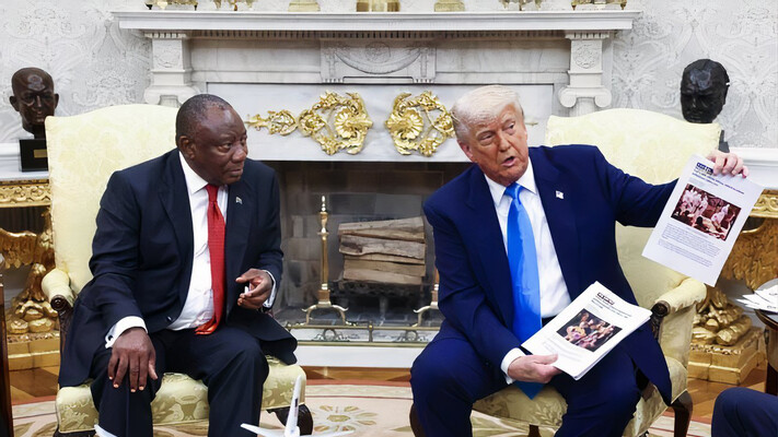 Трамп обвинил президента ЮАР в геноциде белых. Reuters сравнивает их разговор с перепалкой с Зеленским 