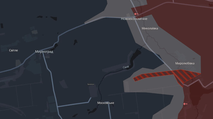 Армия РФ продвинулась в сторону Мирнограда
