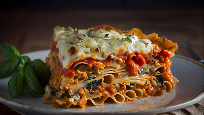 Секреты вкусной веганской лазаньи: овощи, соус и нежная корочка.